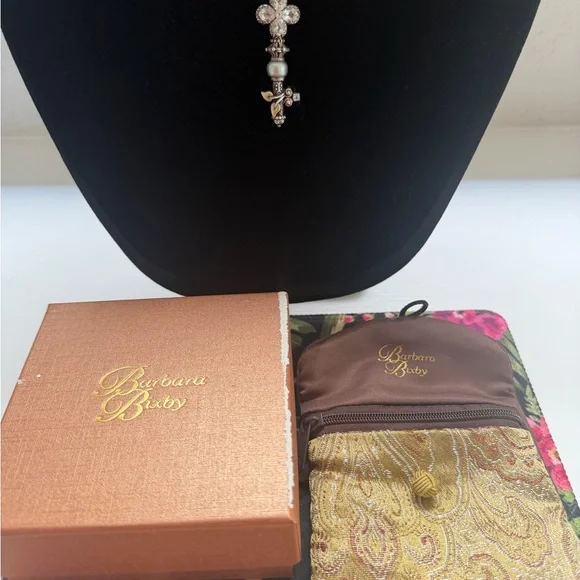 Barbara Bixby key enhancer Silver 925, quartz, gray  pearl, 18kt gold. - Picture 2 of 4